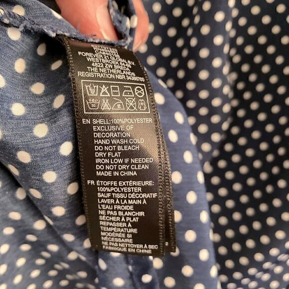 Forever 21 navy and white polka dot dress, size s - Picture 3 of 4